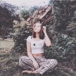 Cute cream patterned pants